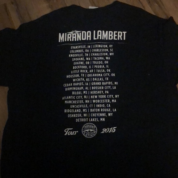 MIRANDA LAMBERT CERTIFIED PLATINUM 2015 Concert Tee - Size Large - Wore once - Picture 4 of 4